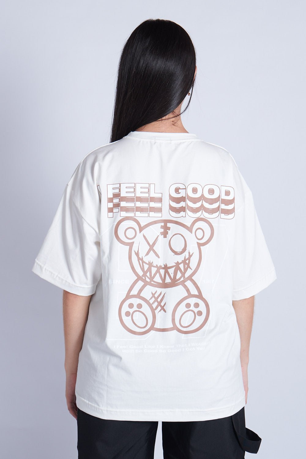 CAMISETA OVERSIZED FEEL GOOD MARFIL - REDUX CLUB