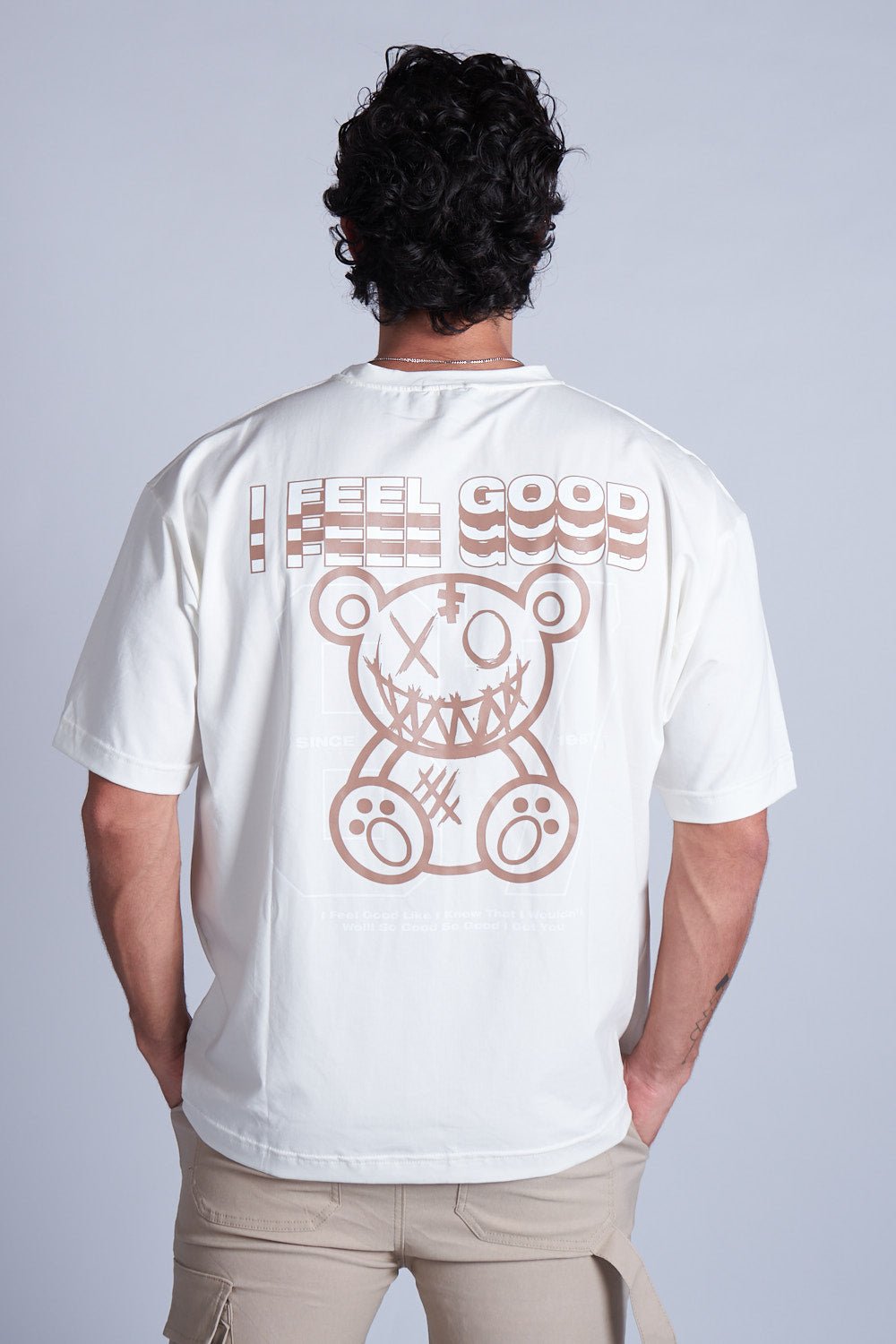 CAMISETA OVERSIZED FEEL GOOD MARFIL - REDUX CLUB