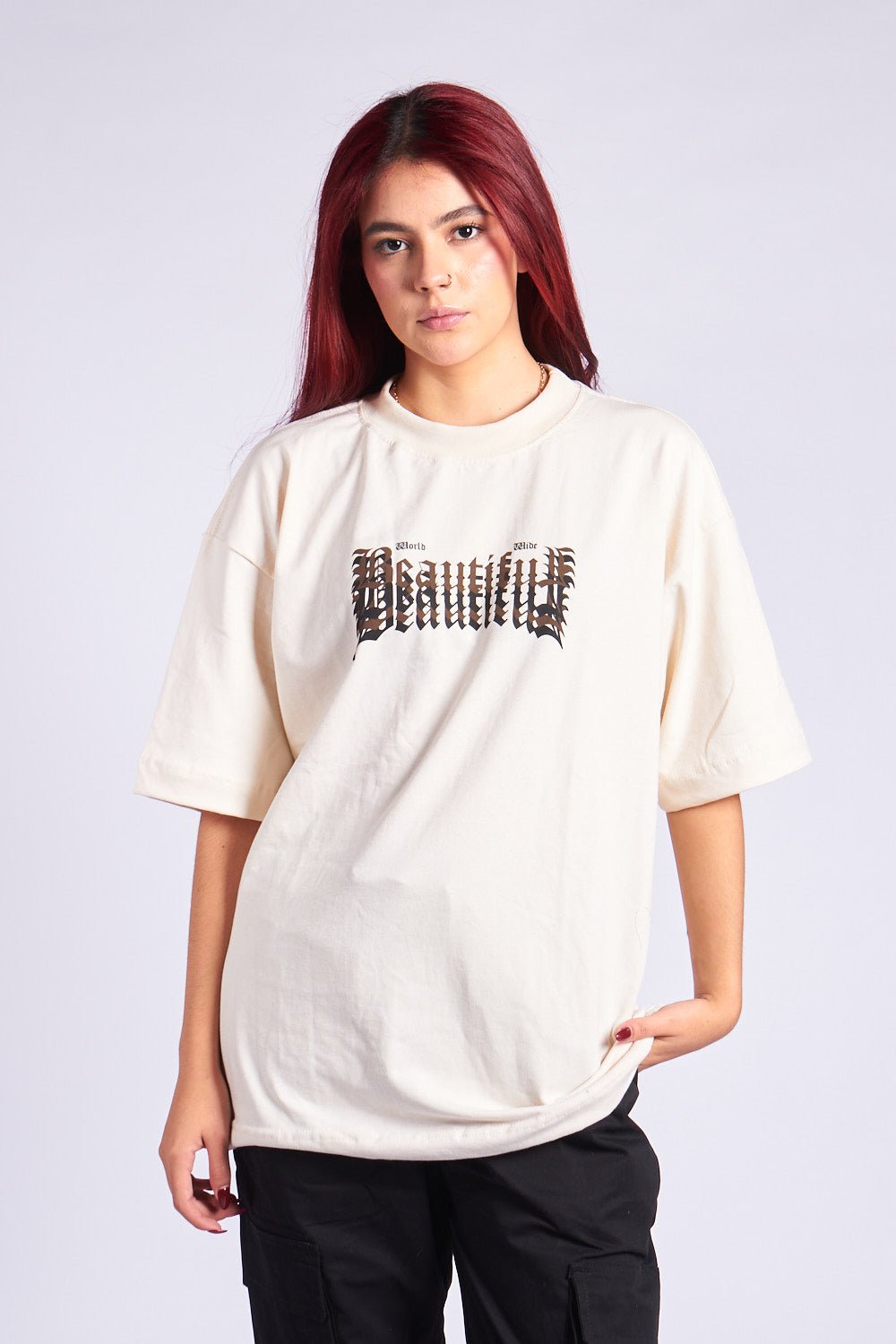 CAMISETA OVERSIZED MARFIL CAOS - CORD & CO