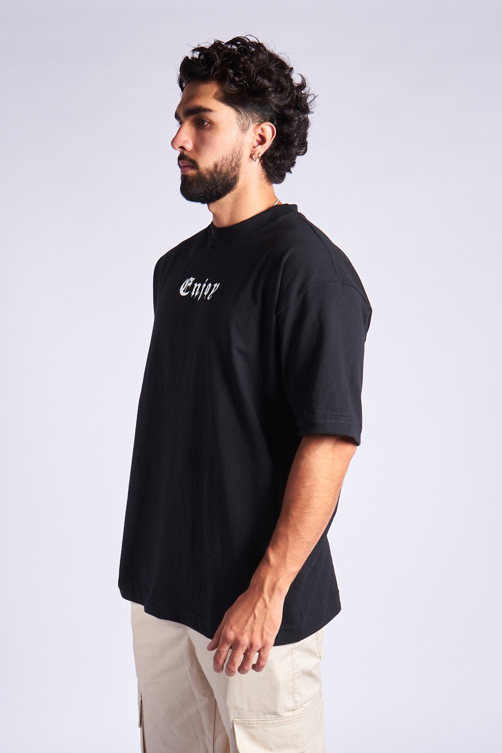 CAMISETA OVERSIZED NEGRA ENJOY - CORD & CO