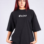 CAMISETA OVERSIZED NEGRA ENJOY - CORD & CO