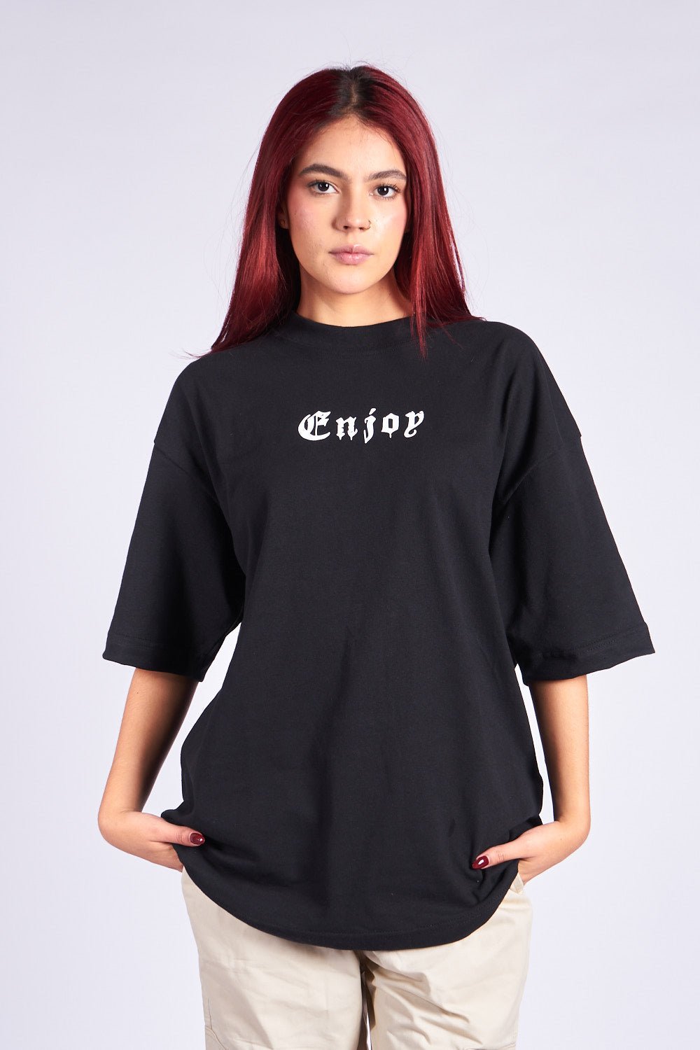 CAMISETA OVERSIZED NEGRA ENJOY - CORD & CO