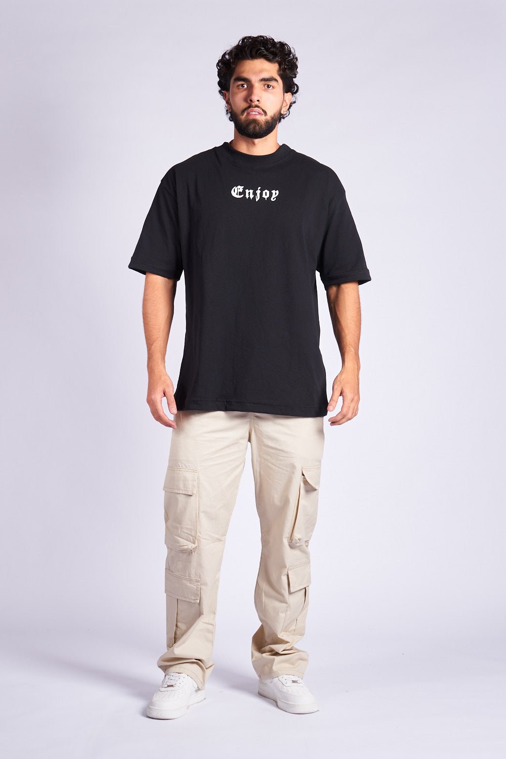 CAMISETA OVERSIZED NEGRA ENJOY - CORD & CO