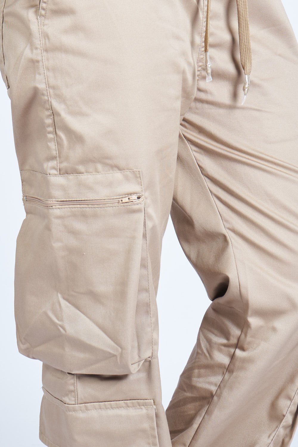 Jogger doble cargo con cierres y elástico regulable Caqui