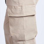 PANTALON CARGO ASIMETRICO CHARRETERA ARENA - REDUX CLUB