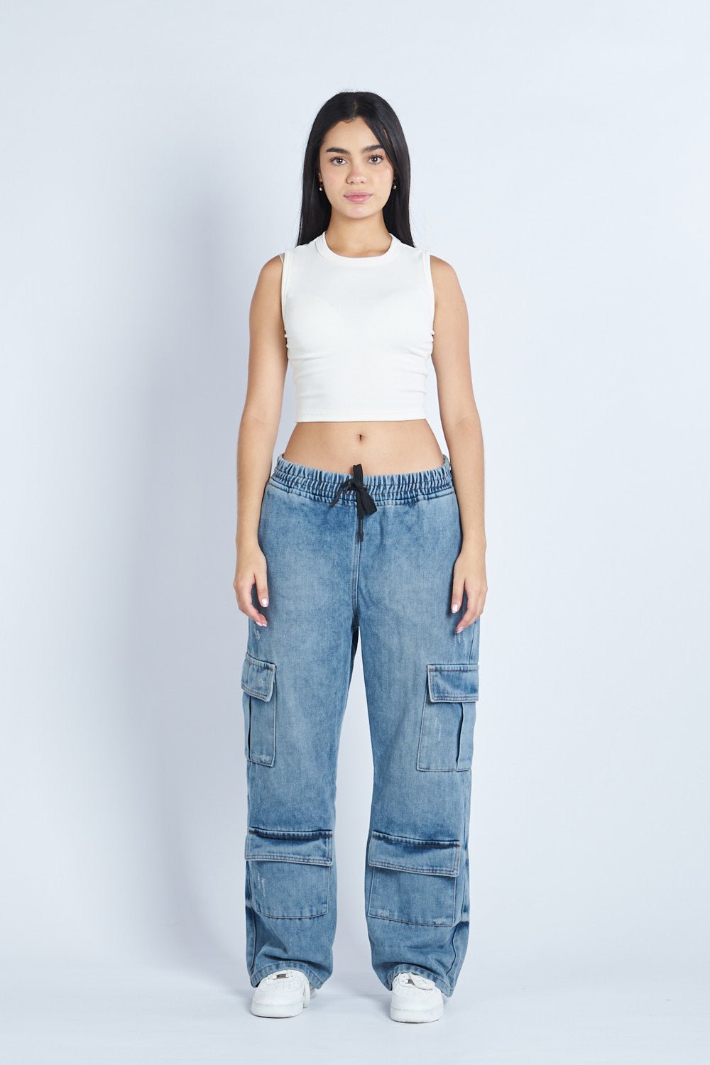 Pantalón Denim doble cargo