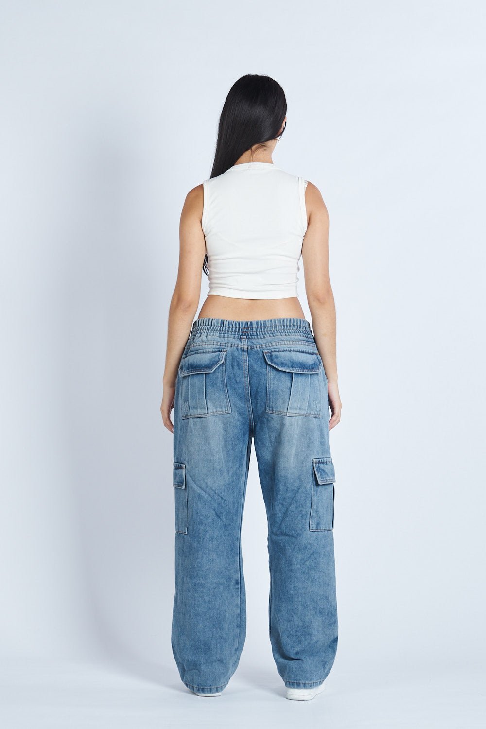 Pantalón Denim doble cargo