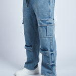Pantalón Denim doble cargo