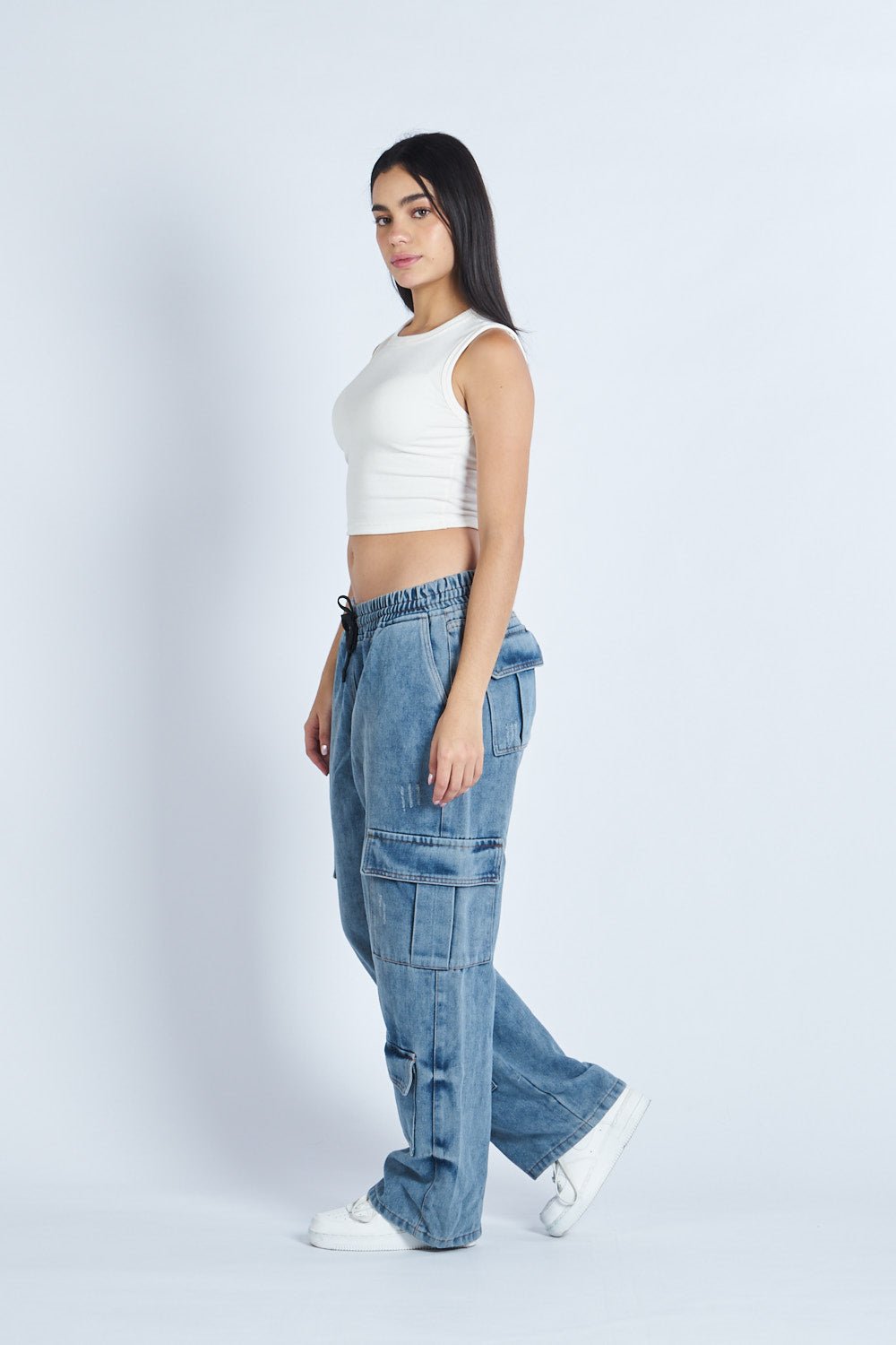 Pantalón Denim doble cargo
